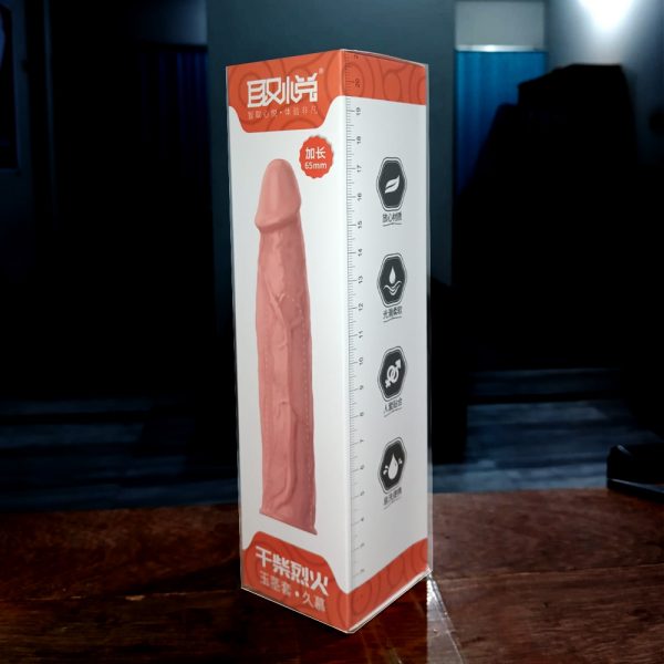 UMUSE Skin color pure silicone reuseable Dragon condom for men - Image 4