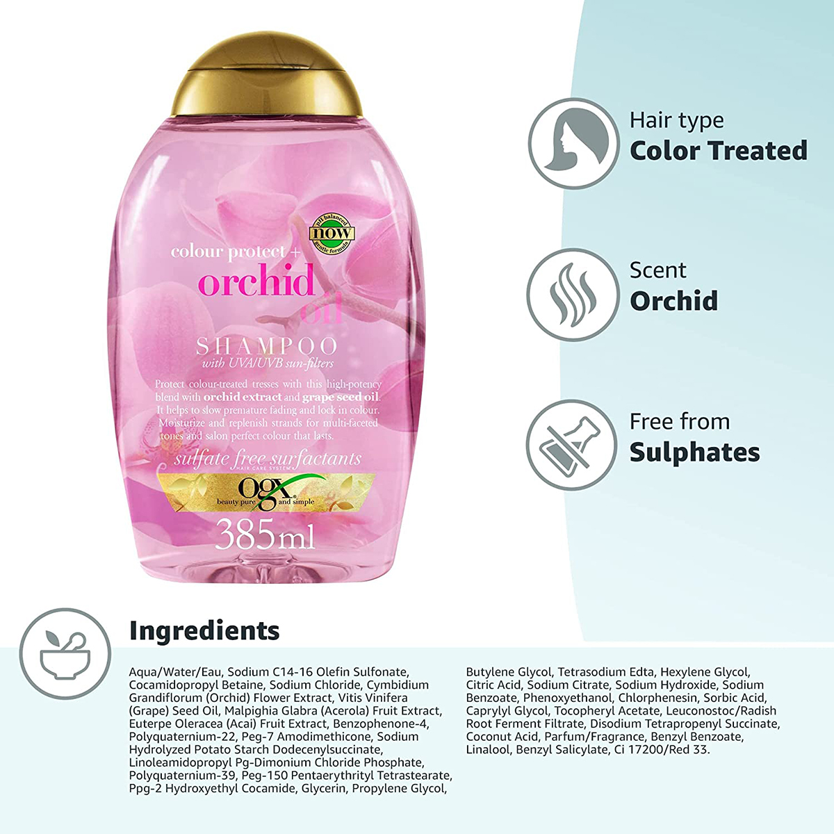OGX Colour Protect+ Orchid Oil Shampoo 385ml – Beauty Mind ll Beauty &  Cosmetics Store in Bangladesh