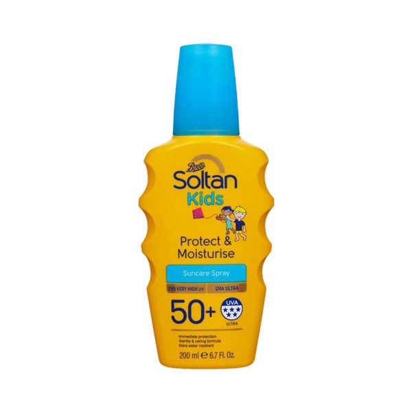 Boots Soltan Kids Protect & Moisturise Suncare Spray (SPF 50+) 200ml - Image 1