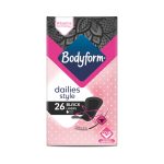 Bodyform Dailies Style Black Normal Panty Liners (26 Liners)