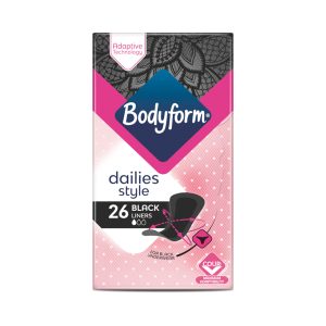Bodyform Dailies Style Black Normal Panty Liners (26 Liners)