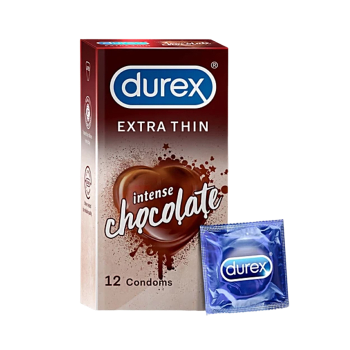 Durex Extra Thin Chocolate Flavoured Condoms 12 pcs Durex Extra Thin Chocolate Flavoured Condoms 12 pcs - Image 1