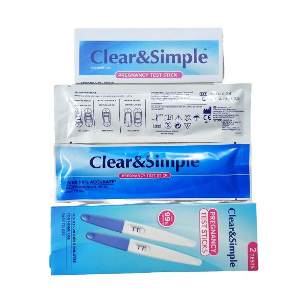 Clear & Simple Pregnancy Test Midstream Stick 20mIU- 2 strips - Image 2