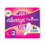 Always Platinum Long Sanitary Pads with Wings (Size 2) 10 Pads