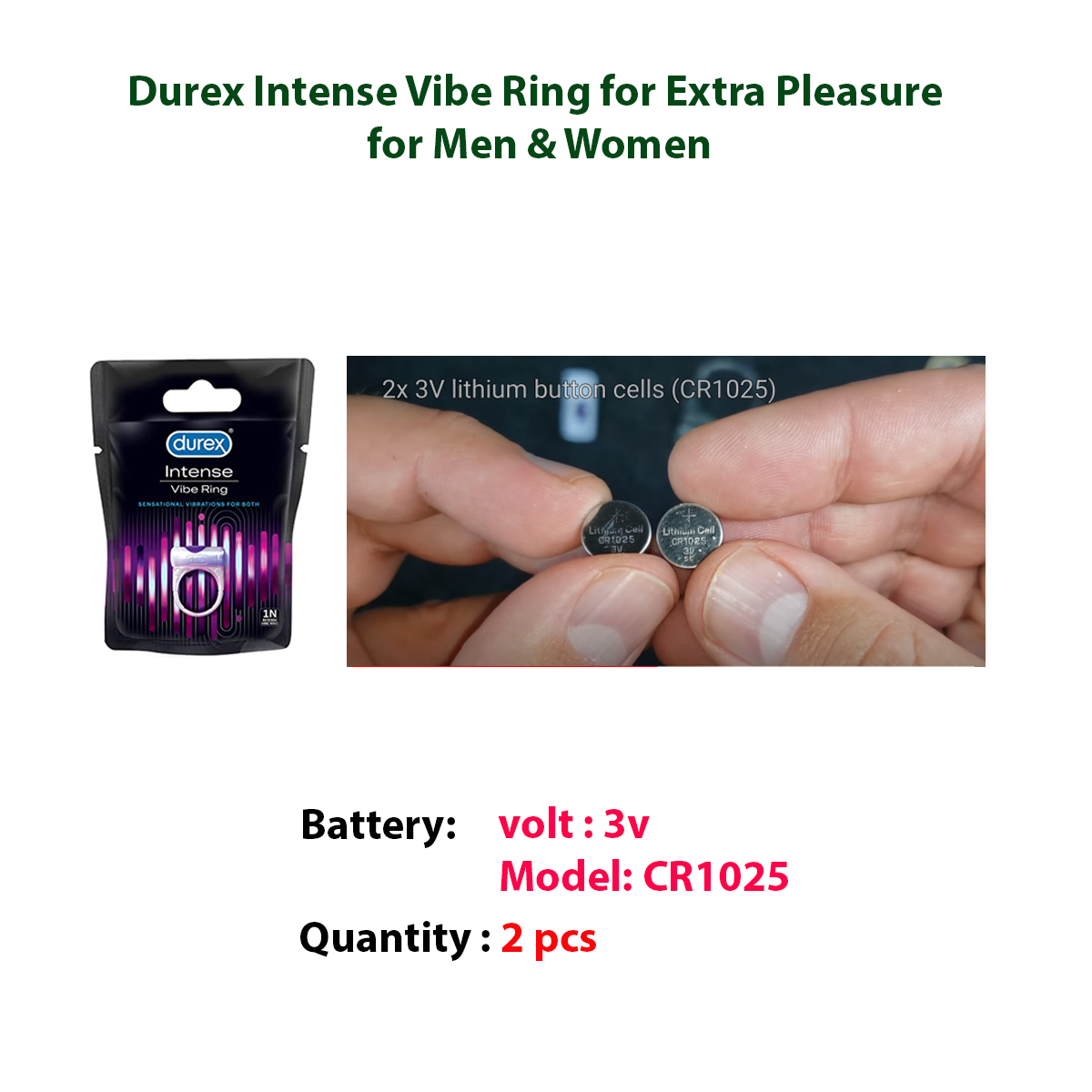 Durex Intense Little Devil Cock Ring Vibrating Stimulation for Men