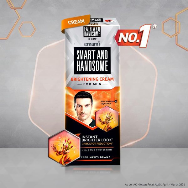Emami Smart and Handsome Brightening Cream for Men 60g - Image 2