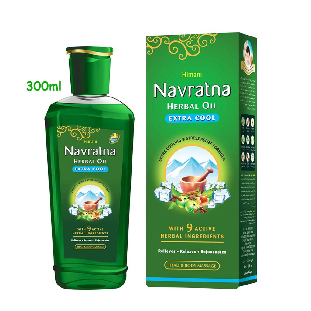 Navratna Herbal Extra Cool Herbal Hair Oil, 300 ml (UAE) Beauty Mind