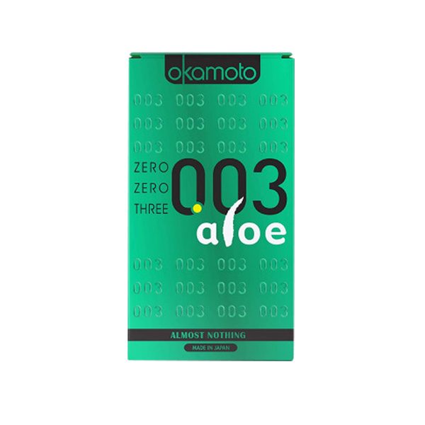 Okamoto 003 Aloe Vera Ultra Thinnest Premium Condom – 10pcs - Image 1