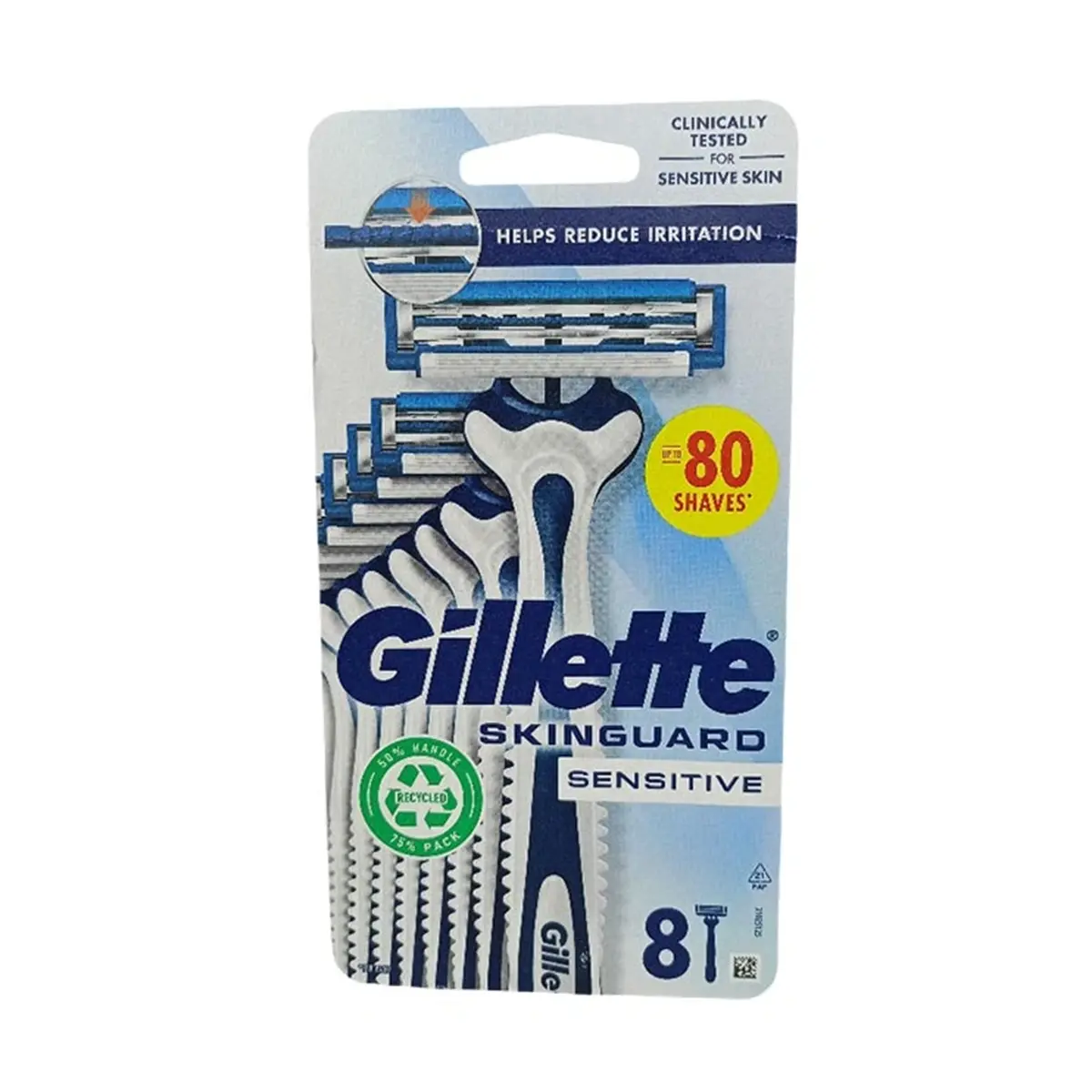 gillette-skin-guard-sensitive-disposable-razors---8pcs-paikaree-EhhO Gillette Skinguard Sensitive Disposable Shaving Razors – 8 Pcs Pack - Image 1