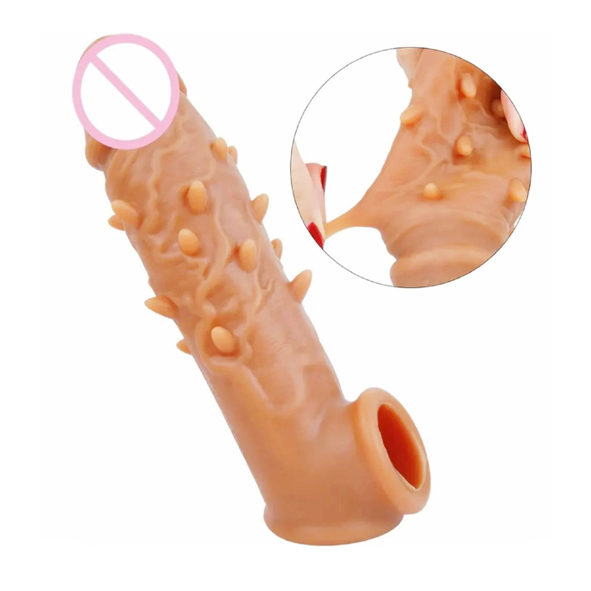 Top-Notch Real Skin Dotted Dragon Condom (6.7 Inch) Top-Notch Real Skin Dotted Dragon Condom (6.7 Inch) - Image 1