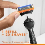 Gillette Fusion5 Power Men's Razor Handle, Orange, 1 Blade Refill - Image 6