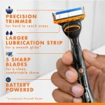 Gillette Fusion5 Power Men's Razor Handle, Orange, 1 Blade Refill - Image 10