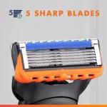 Gillette Fusion5 Power Men's Razor Handle, Orange, 1 Blade Refill - Image 7