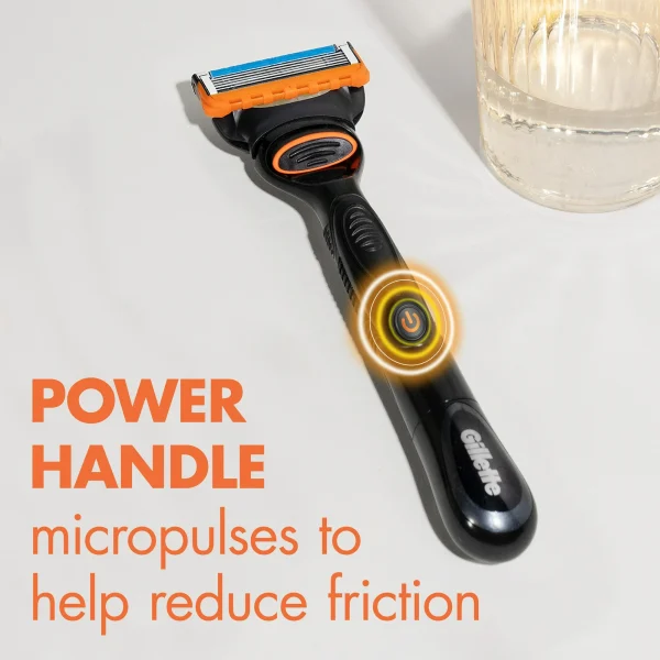 Gillette Fusion5 Power Men's Razor Handle, Orange, 1 Blade Refill - Image 8