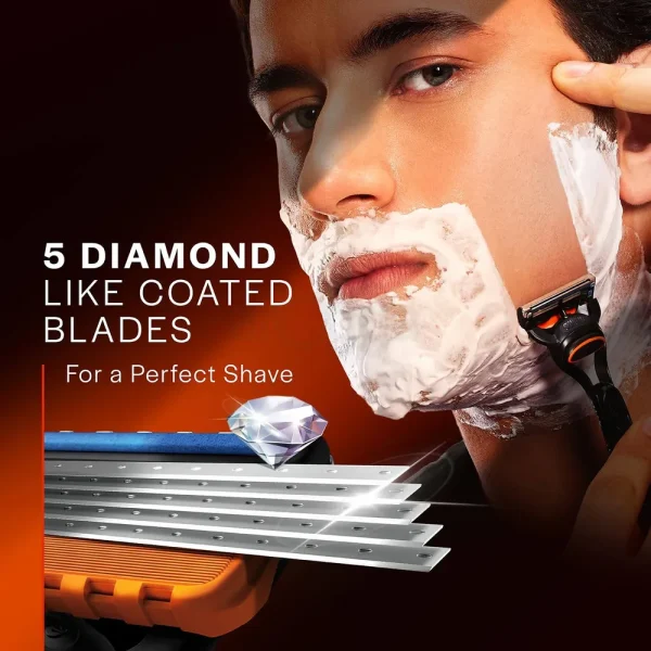 Gillette Fusion 5 Razor with Styling Black Blade & 5 Diamond Like Coated Blades - Image 3