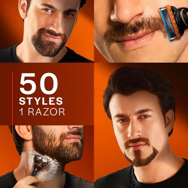 Gillette Fusion 5 Razor with Styling Black Blade & 5 Diamond Like Coated Blades - Image 5