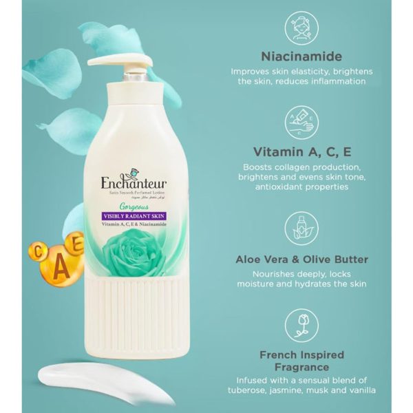 Enchanteur Gorgeous Satin Smooth Perfumed Body Lotion 500ml - Image 2