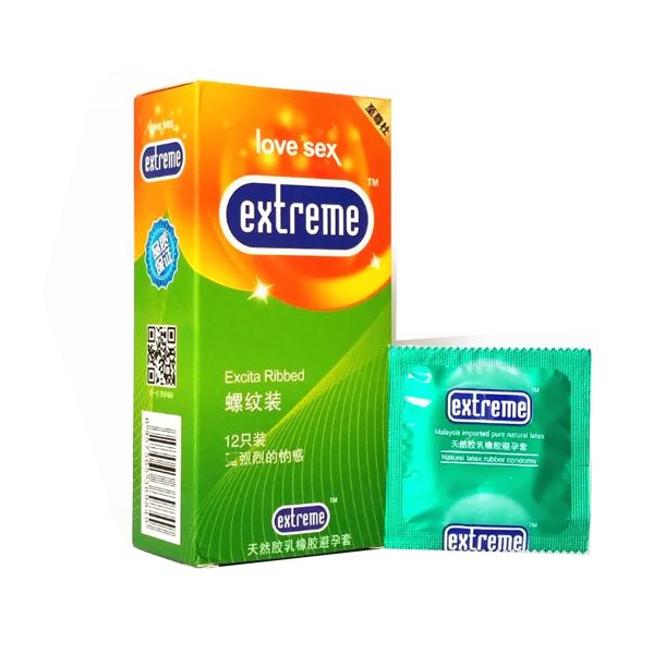 Extreme Excita Ribbed Long Lasting Condom - 12Pcs Pack - Image 1