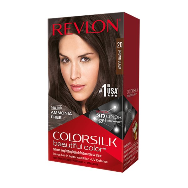 Revlon ColorSilk Beautiful Hair Color (20 Brown Black ) - Image 1