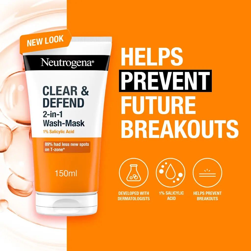 Neutrogena Clear & Defend 2 in 1 Wash-Mask (150ml) - Image 2