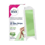 Veet Professional Aloe Vera & Green Tea Body Wax Strips - 20pcs