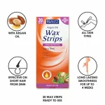 Beauty Formulas Argan Oil Wax Strips Hair Remover Legs & Body 20 Strips - Image 3