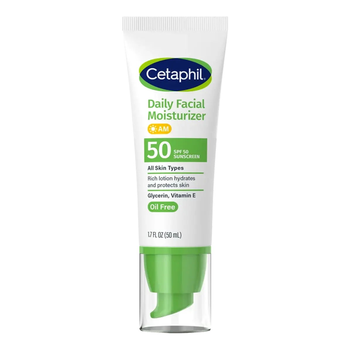 050666_DFM SPF50_1-7oz_Tube-Front Cetaphil Daily AM Facial Moisturizer Sunscreen with SPF 50 - 50ml - Image 1